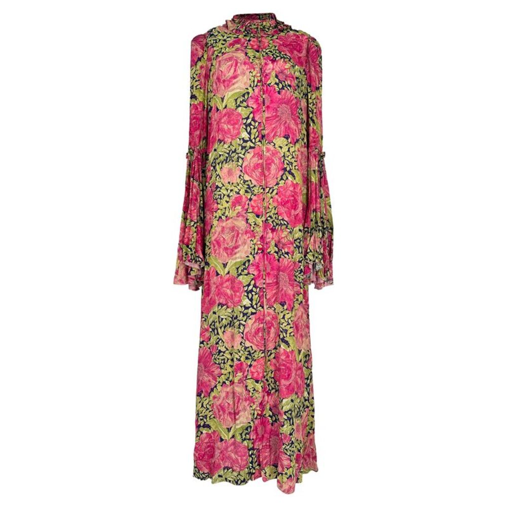 The Vampire's Wife Floral-Print Long Sleeve Maxi Dress in Multicolor Viscose